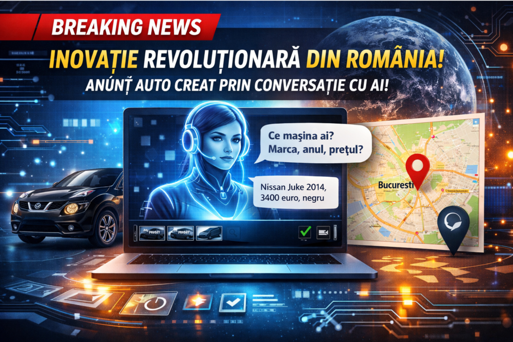 BREAKING NEWS |Gaotus O Inovație Unică în Lume Apare Din România: Anunțurile Auto Pot Fi Create Complet Prin Conversație Cu AI 2026 – Hackerville